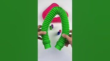 MINI Creating ASMR Crunchy Rainbow POP-TUBE #diy #satisfyingvideos #relaxing #oddasmr #poptubesounds