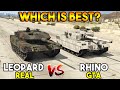 GTA 5 RHINO VS REAL LEOPARD TANK (WHICH IS BEST?)