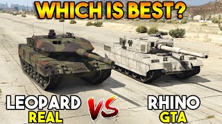 GTA 5 RHINO VS REAL LEOPARD TANK (WHICH IS BEST?)