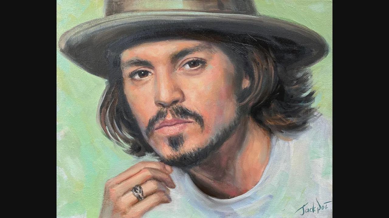 Aprende a pintar un retrato de Johnny Depp al óleo paso a paso