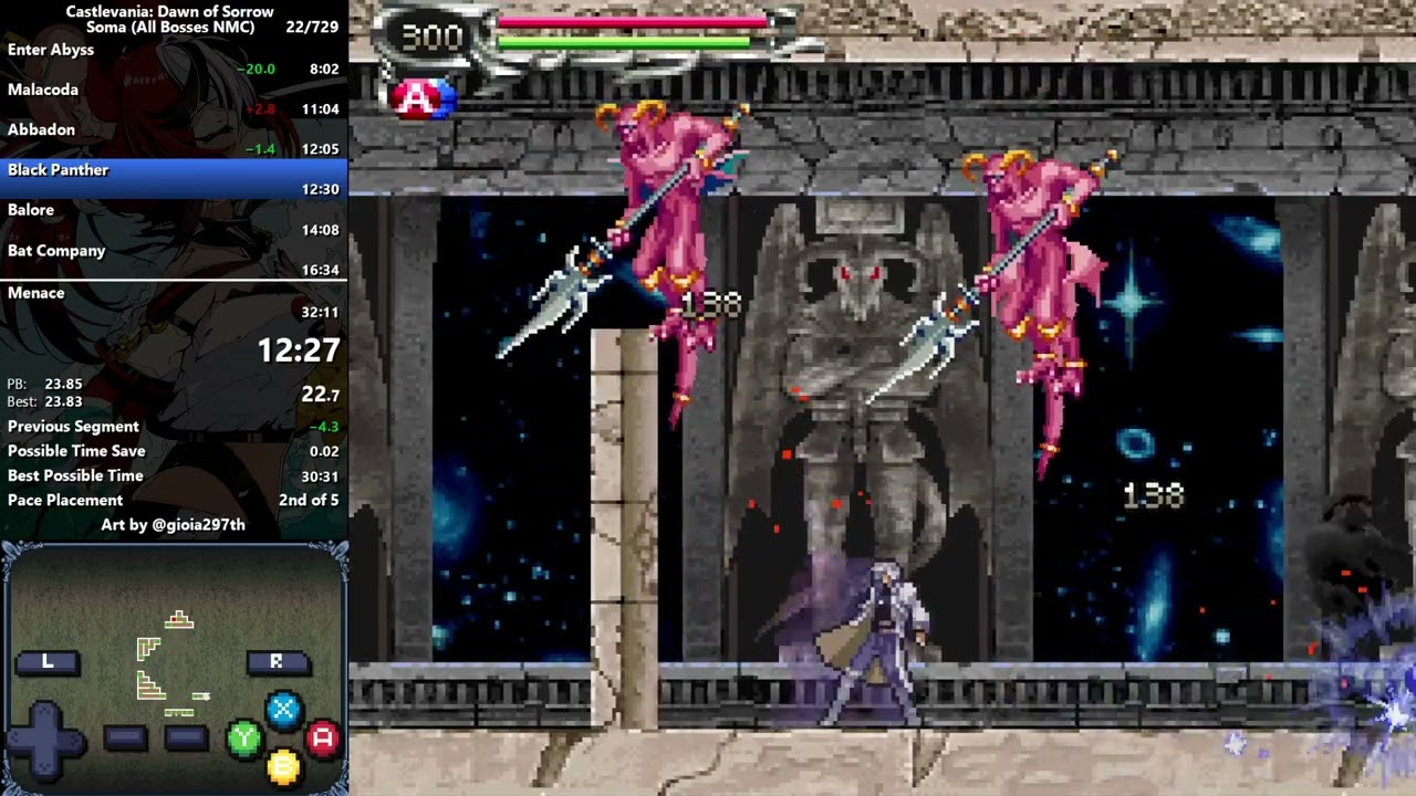 [PB] Castlevania: Dawn of Sorrow Soma All Bosses NMC in 