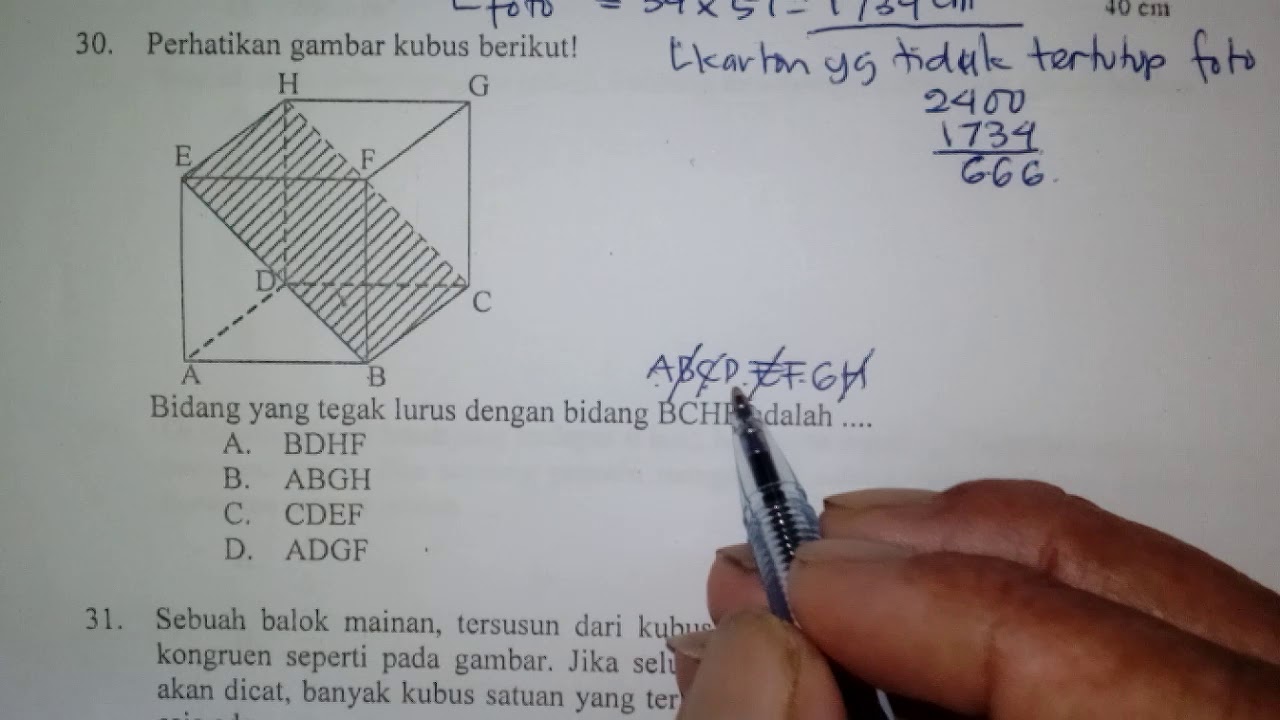 Pembahasan Soal Un Matematika Smp 2017 Paket 4 No 30 31 Youtube