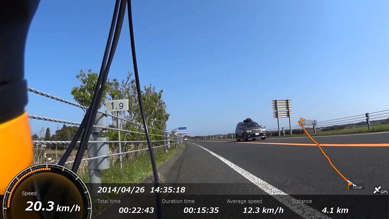 自転車で東金九十九里有料道路の料金所へ進撃（HDRAS100V） YouTube