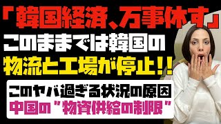 【韓国経済、万事休す】韓国で史上最悪な物流の混乱。このままでは主要な工場も止まる！！原因は中国の「物資供給の制限」。猶予はたったの１ヶ月。