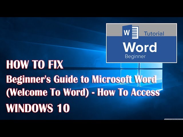 Beginner's Guide to Microsoft Word 