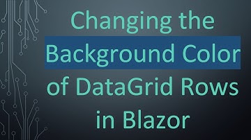 Changing the Background Color of DataGrid Rows in Blazor