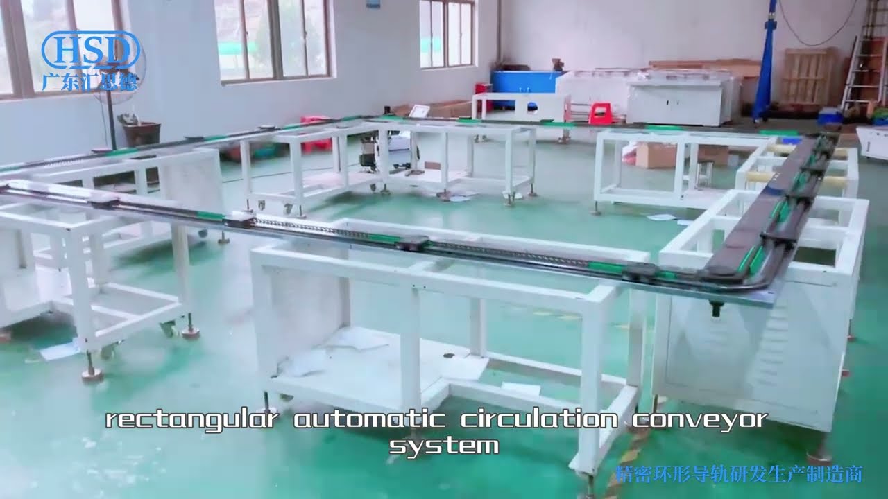 Customized ring guide track conveyor, rectangular automatic equipment circulation conveyor system