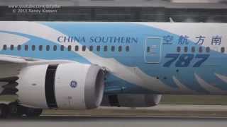 China Southern B787-8 landing and takeoff at YVR Vancouver