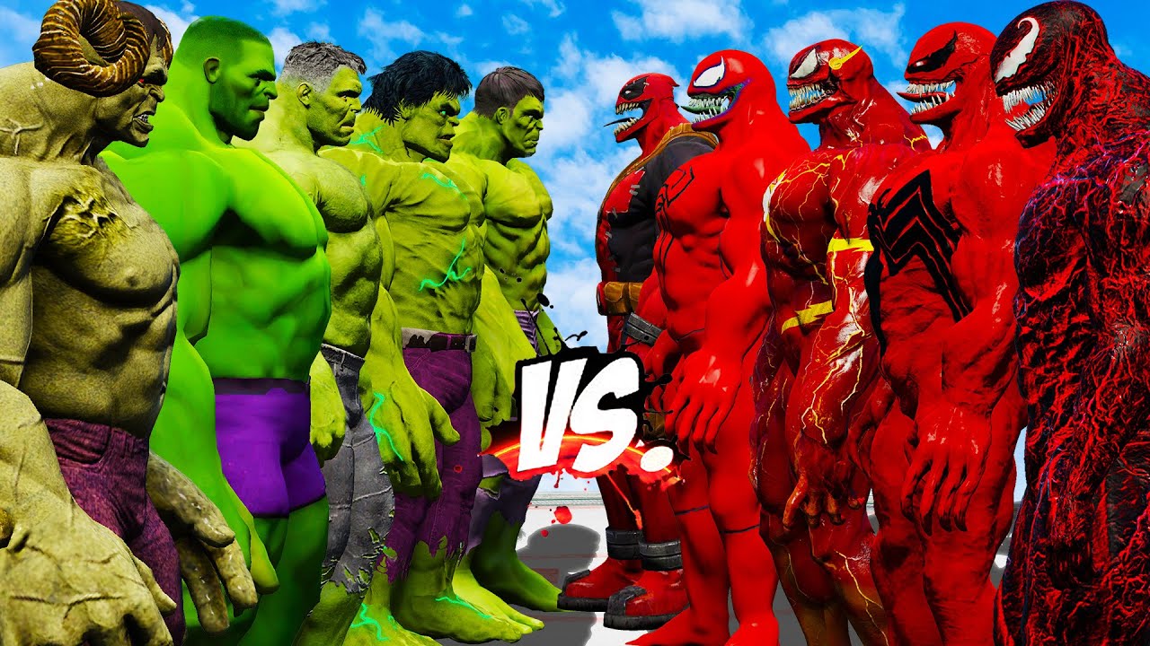 TEAM HULK vs TEAM RED VENOM - EPIC SUPERHEROES WAR - YouTube