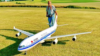 Stunning !!! Gigantic !!! Airbus A340-300 Rc Scale Model Turbine Jet Airliner / Flight Demonstration