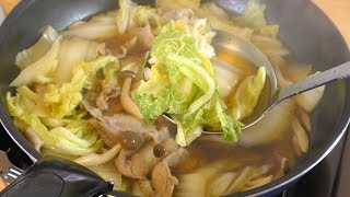 煮物（白菜と豚肉のうま煮）｜フリーランス料理人の部屋さんのレシピ書き起こし