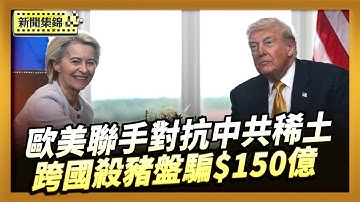 跨國殺豬盤騙$150億 主嫌陳志遭美起訴在逃｜歐盟將與美國聯手 對抗中共稀土出口管制【全球新聞】2025-10-14