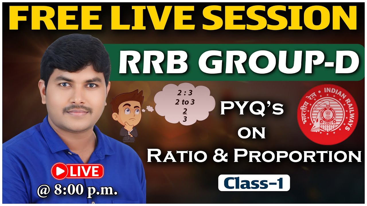 LIVE: RRB Group-D PYQs on Ratio & Proportion Class -1| Maths by Ramu Sir | Genius Study Circle