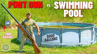PUNT GUN vs Swimming Pool (5000 Gallons Of Water !!!)