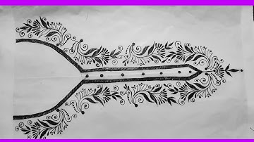 DRAWING NECK DESIGN/EMBROIDERY,CONE PAINTING DESIGN FOR KURTI,TOP/EASY TRACING STEP BY STEP TRICK