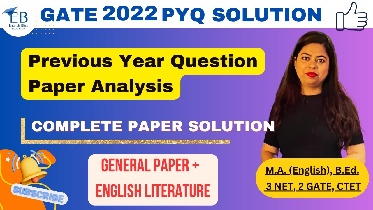 GATE 2022 PYQ: General Paper + English Literature | #gate2025 #jrf #phd ...