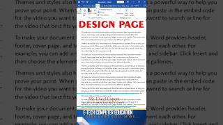 How to Design Pages in ms word - trendingshorts youtubeshorts msoffice