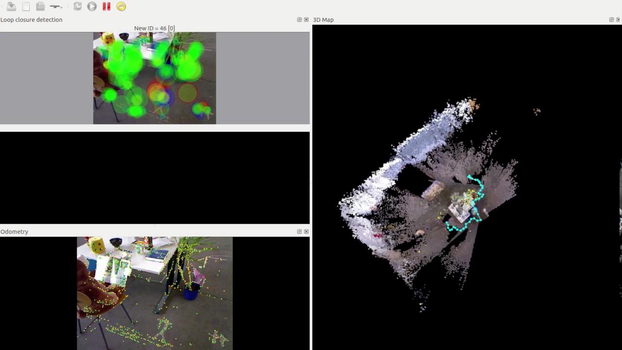 RTAB-Map using  rgbd dataset freiburg2 desk bag