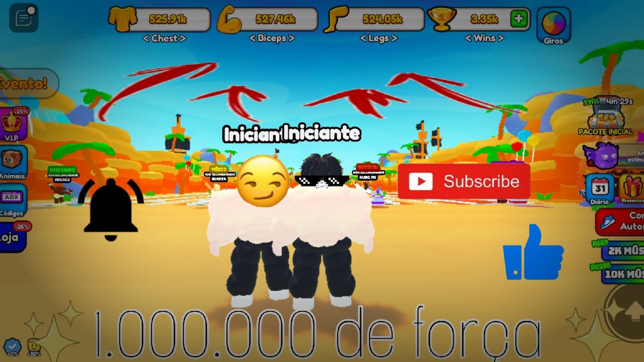 Peguei 1.000.000 de força no Roblox com o Daniel Mega ultra - YouTube