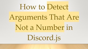 How to Detect Arguments That Are Not a Number in Discord.js