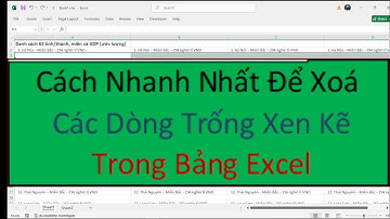 Cách xoá nhanh các hàng trống xen kẽ trong bảng Excel.