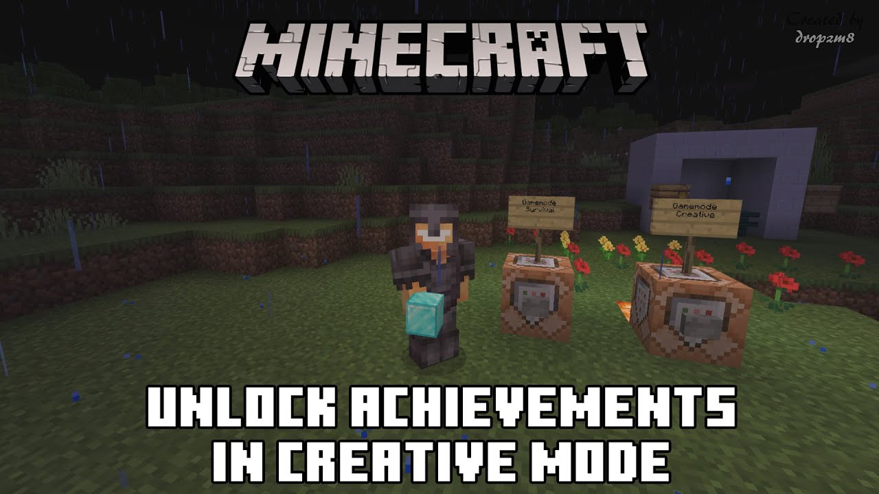 Minecraft How To Unlock Achievements In Creative Mode World Download Xbox One Youtube