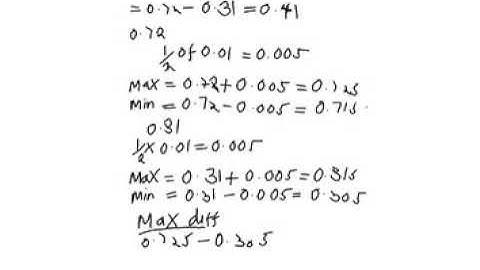 Propagation of errors in subtraction