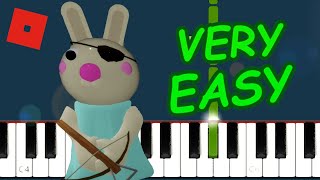 Piggy ROBLOX Bunny Theme - VERY EASY Piano Tutorial for Beginners