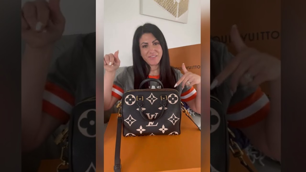 Louis Vuitton Speedy Bandoulière 25 Bicolore Black Beige Monogram Empreinte