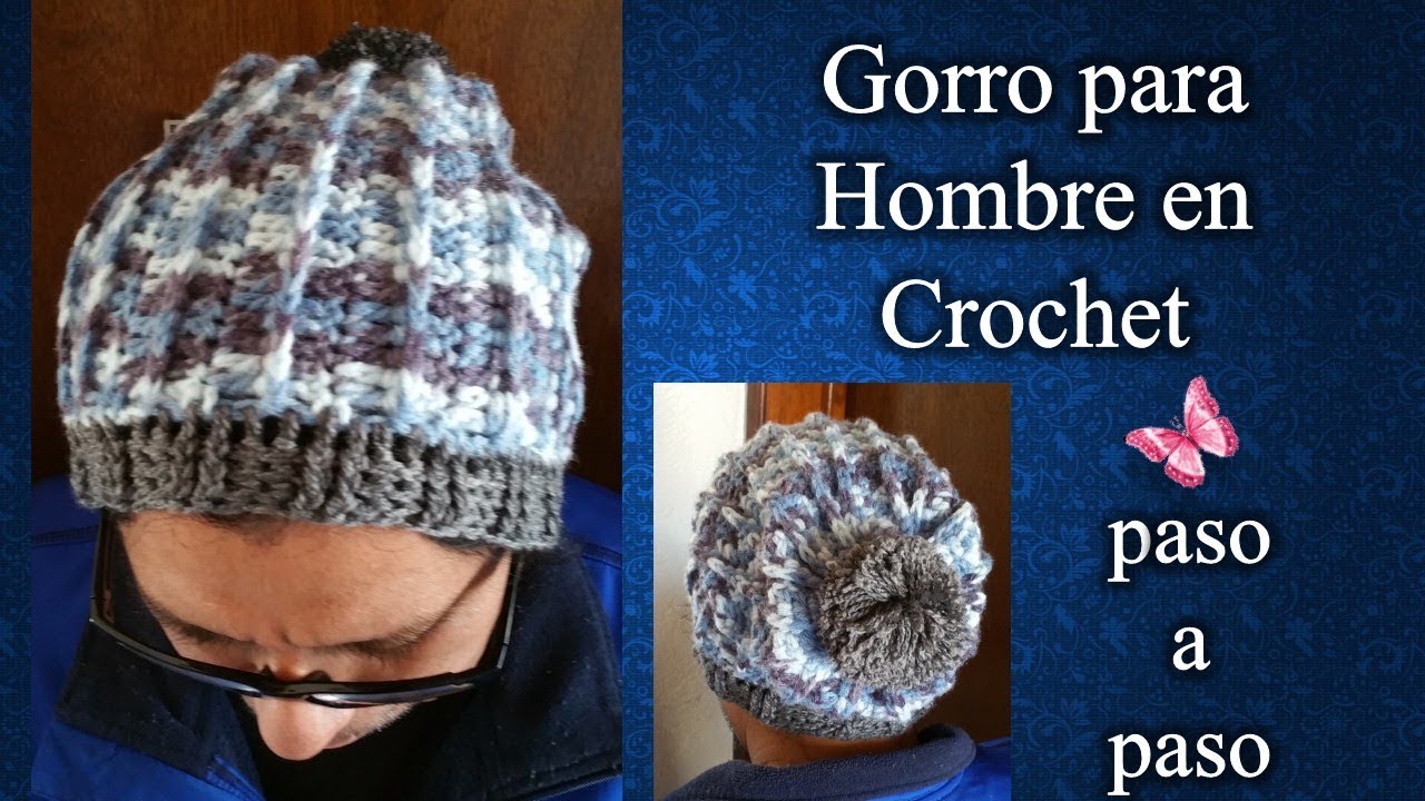 GORRO PARA HOMBRE crochet PASO -