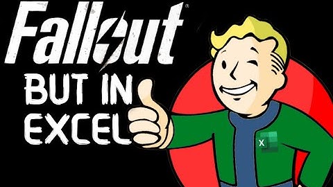 I made a Fallout inspired RPG game in EXCEL