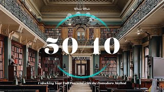 Pomodoro Technique 50/10 | Study Timer  Library Ambience | 50분 뽀모도로, 도서관 백색소음