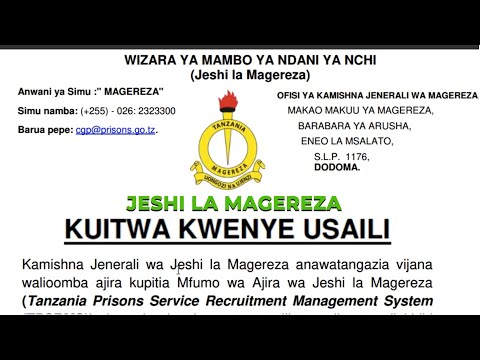 RASMI USAILI JESHI LA MAGEREZA