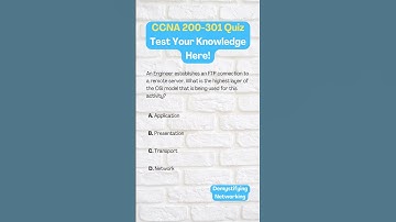 CCNA Quiz 36:Highest OSI Layer for FTP #ccna #shorts #learning #free #cisco #ccnacertification #mcq