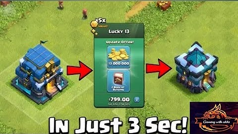 upgrading my town hall 12 max to Town hall 13 using hammer of building |clash of clans |