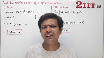 MENSURATION Exercise 17.3 Q1 Class X ICSE | IIT JEE Find the surface area of a sphere