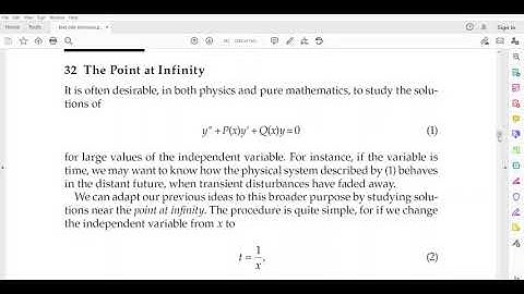 the point at infinity S1 MSc mathematics ODE module 2