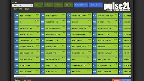 Pulse 2L Demo :  Librarian and Editor for Waldorf Pulse2 Synthesizer
