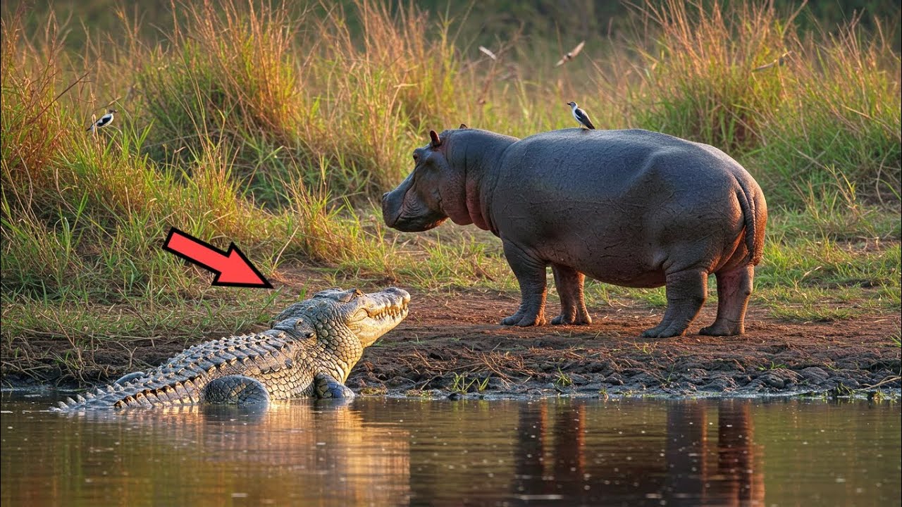 Huge Crocodile Tried to Attack Hippo, but... 7 Wild Moments of Hippos and Crocodiles