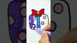 Coloring page a gift box, learn to paint  #coloring #painting #shortvideo