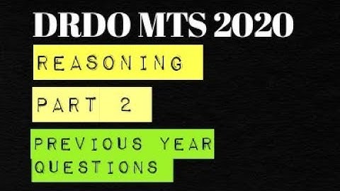 Drdo mts previous year questions | Drdo mts reasoning questions |
