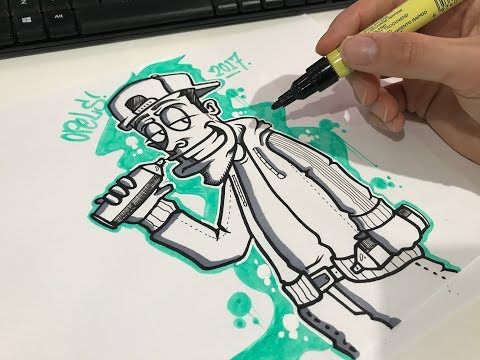 Video: How To Draw A Graffiti Man