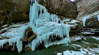 Замерзшие Чегемские водопады