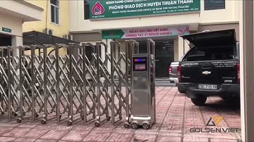 Cổng Xếp Inox 201 Giá Rẻ - BÁO GIÁ CỔNG XẾP CƠ QUAN