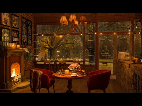 4K Cozy Coffee Shop Smooth Piano Jazz Music For Relaxing, Studying, Sleeping