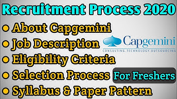 Capgemini Recruitment Process 2020 - 2019 | Off Campus Syllabus | Eligibility for Freshers | Salary