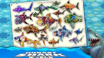 Hungry Shark World - All 39 Sharks Unlocked - Gameplay Walkthrough -  Android & iOS