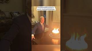 Biden celebrates 81st birthday with fiery cake #shorts