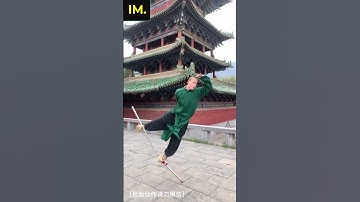 Standing on a stick | Shaolin monk #shorts #shaolintemple