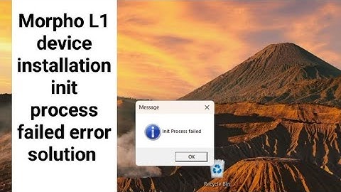Morpho L1 device installation init process failed error solution | Morpho L1 device All error solved